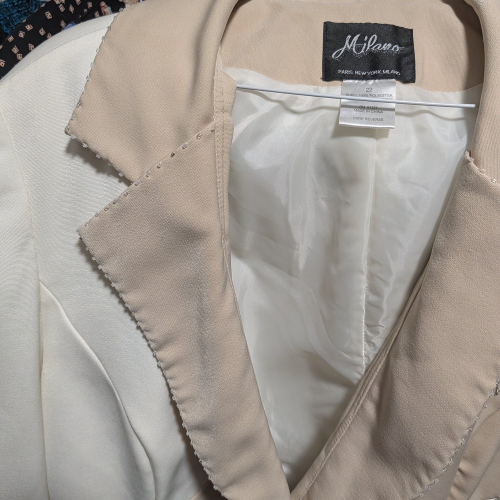Stunning Beige And Cream Beaded Blazer - Picture 6 of 10